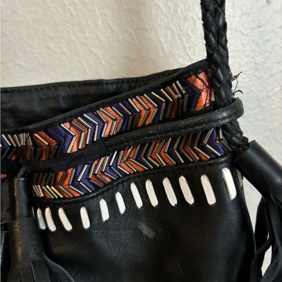 Anthropologie Black and Gold Embroidered Shoulder Bag - Picture 10 of 11